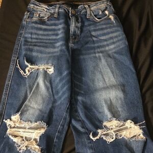 FLYING MONKEY Distressed Blue Jeans